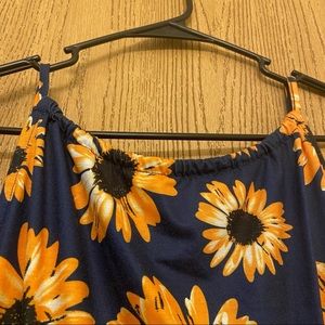 SHEIN Sunflower Cami Romper, Sz XL